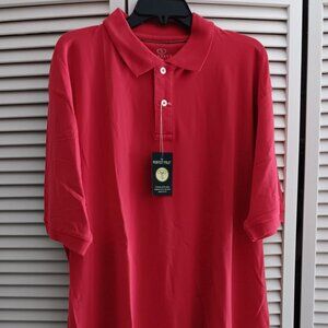 Men's Polo Shirt Short Sleeves Red VANTAGE Size Extra Large NEW